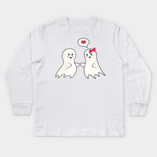 Cute halloween ghost lovers Kids Long Sleeve T-Shirt